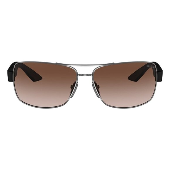 New PRADA LINEA ROSSA Grey Rectangle PS 50ZS 5AV-02P Sunglasses Women - Picture 2 of 6